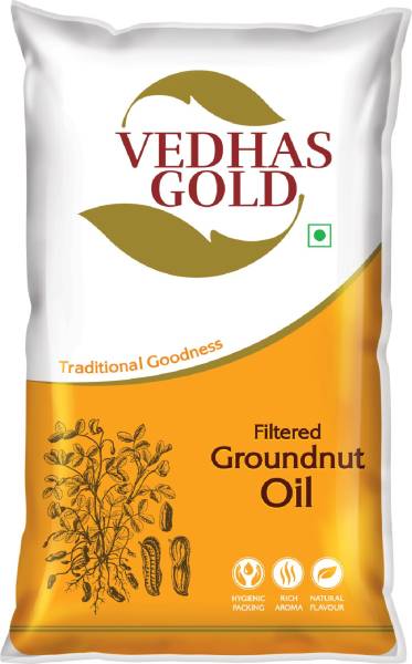 Vedhas Gold Filtered Groundnut Oil Pouch