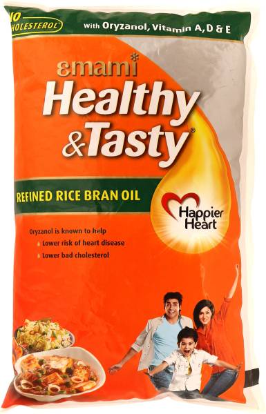 Emami Healthy &amp; Tasty Refined Rice Bran Oil Pouch