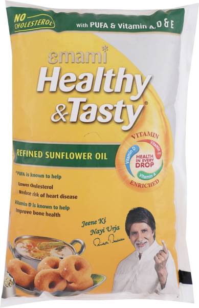 Emami Healthy &amp; Tasty Refined Sunflower Oil Pouch