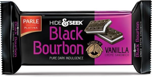 Parle Hide &amp; Seek Black Bourbon Vanilla Creme Sandwich