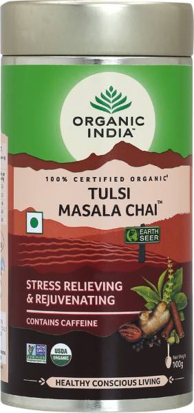 Organic India Masala Tulsi Masala Tea Tin
