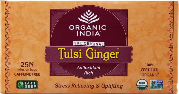 Organic India Ginger, Tulsi Tea Bags Box