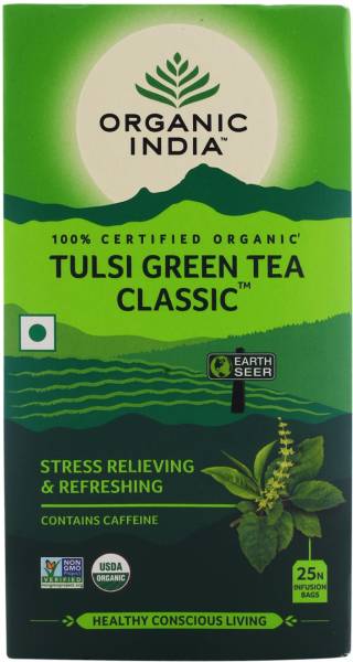 Organic India Tulsi Green Tea Bags Box
