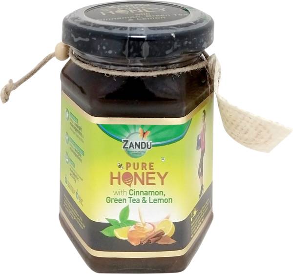 Zandu Pure Honey with Cinnamon, Green Tea and Lemon