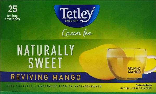 Tetley Naturally Sweet Mango Green Tea Bags Box