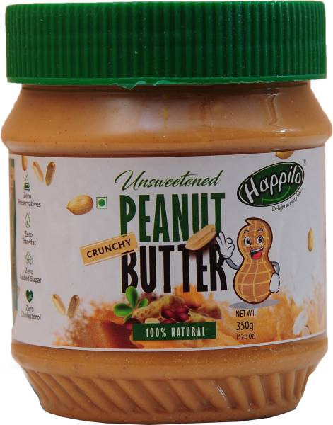 Happilo Natural Crunchy Unsweetened Peanut Butter 350 g