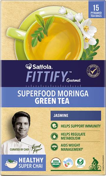 Saffola Fittify Gourmet Superfood Moringa Jasmine Green Tea Box