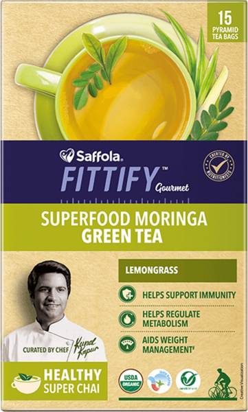 Saffola Fittify Gourmet Superfood Moringa Lemongrass Green Tea Box