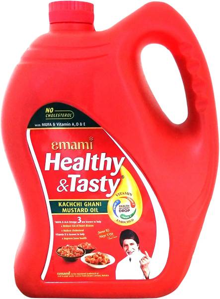 Emami Healthy and Tasty Kachchi Ghani Mustard Oil Can