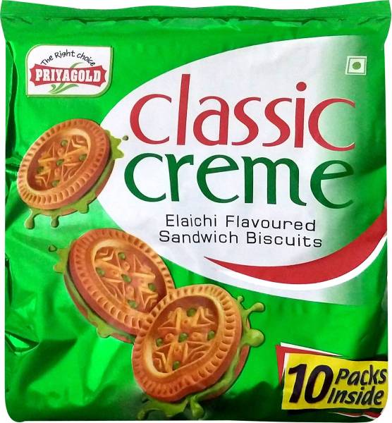 Priyagold Classic Creme Elaichi Flavoured Sandwich Biscuits