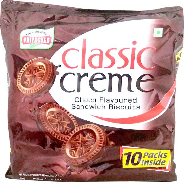 Priyagold Classic Creme Choco Flavoured Sandwich Biscuits