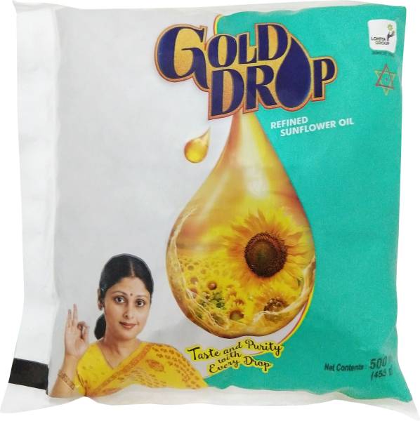 Gold Drop Refined Sunflower Oil Pouch