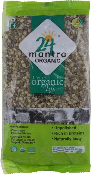 24 Mantra Organic Unpolished Green Moong Dal (Split)