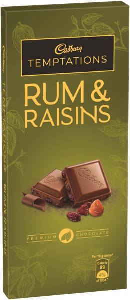 Cadbury Temptations Rum and Raisins Chocolate Bars