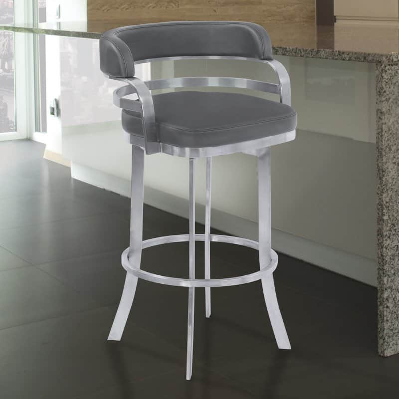 Armen Living Prinz 30 in. Bar Height Metal Swivel Bar Stool