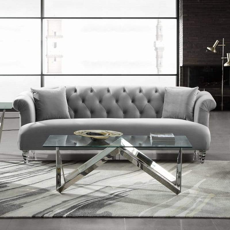 Armen Living Elegance Tufted Sofa