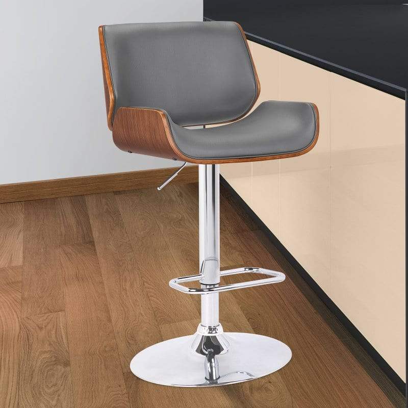 Armen Living London Contemporary Swivel Adjustable Barstool