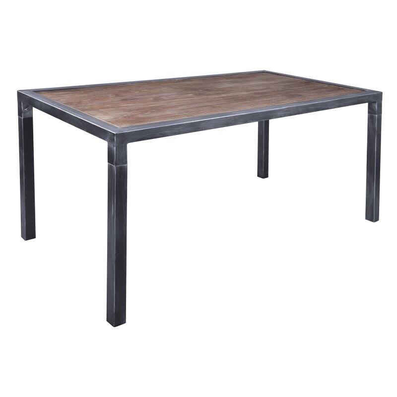 Home Chic Evonne Pine Wood Industrial Dining Table