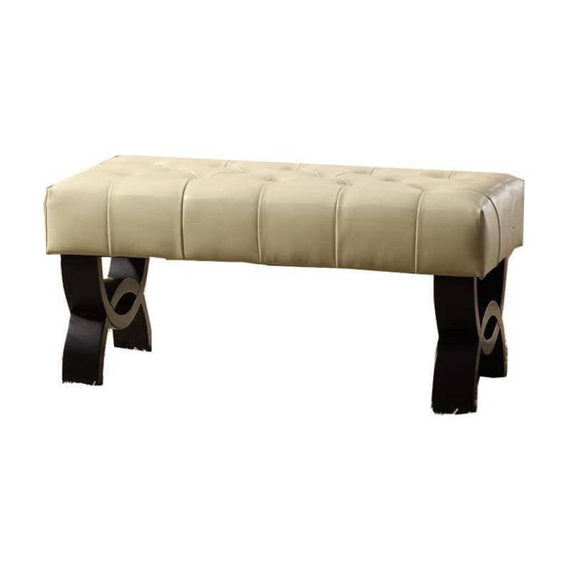 Armen Living Central Park 36-in. Tufted Leather Ottoman