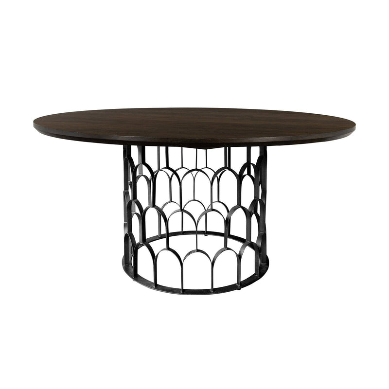 Armen Living Gatsby Acacia Round Dining Table