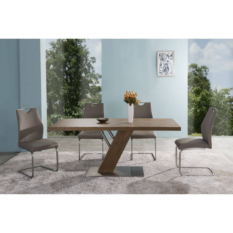 Armen Living Fusion 5 Piece Dining Table Set with Bravo Chairs