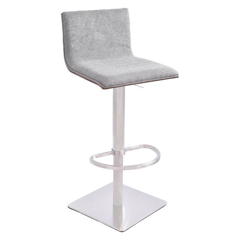 Armen Living Crystal Adjustable Swivel Bar Stool with Fabric Seat