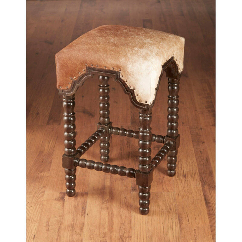 AA Importing Cowhide 28 in. Counter Stool