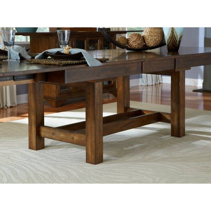 A-America Mariposa Rectangular Trestle Dining Table - Rustic Whiskey