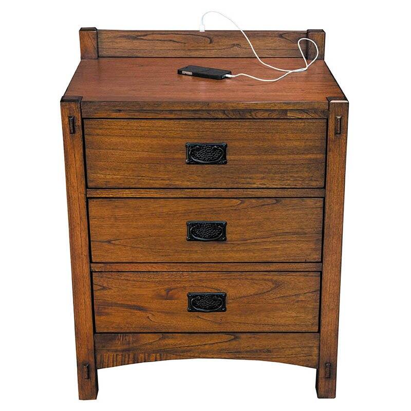 A-America Mission Hills 3 Drawer Nightstand