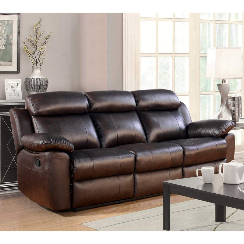 Abbyson Dominica Top Grain Leather Reclining Sofa