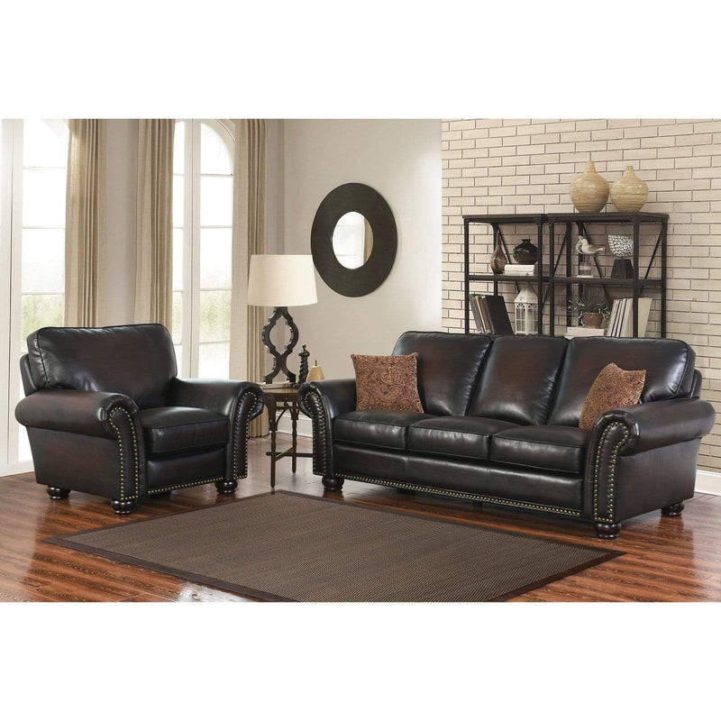 Abbyson Mac Hand Rubbed Leather Sofa and Armchair set