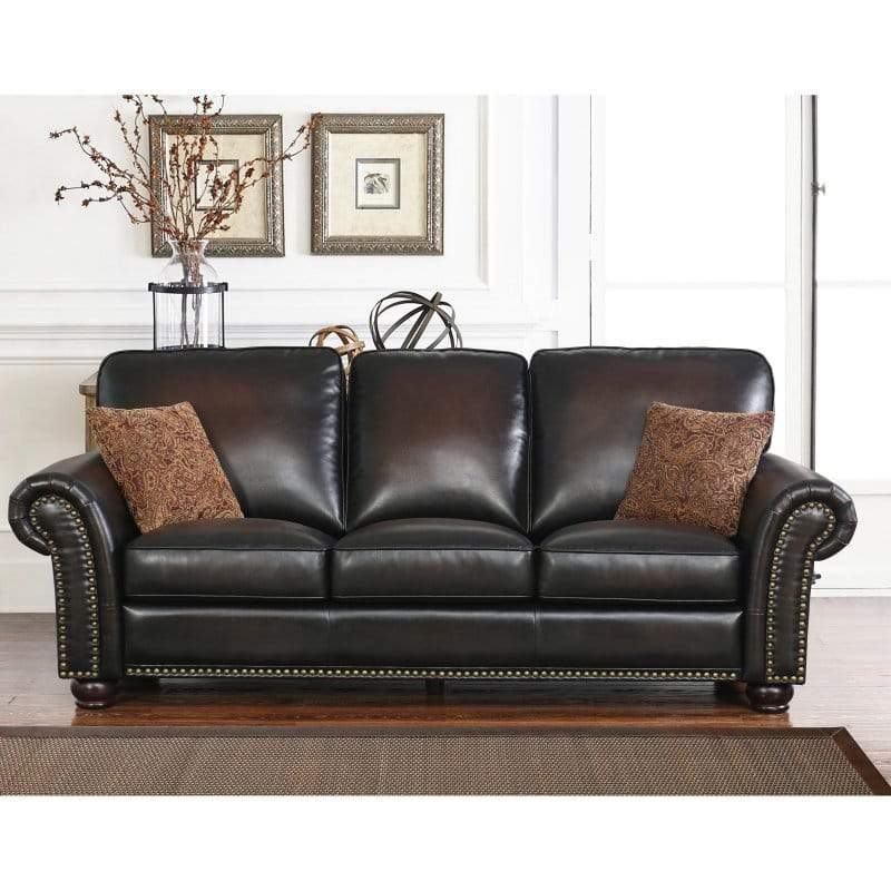 Abbyson Mac Hand Rubbed Leather Sofa