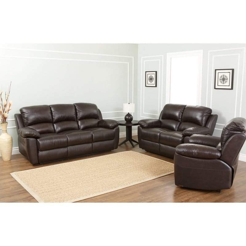 Abbyson Western Top Grain Leather Sofa Loveseat and Recliner