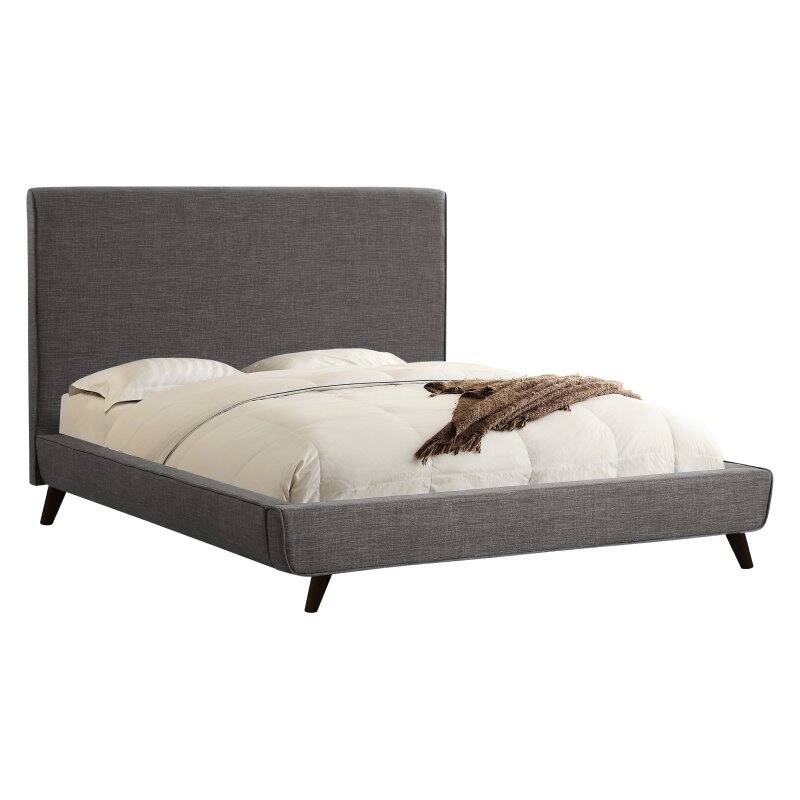 Abbyson Terrance Charcoal Grey Upholstered Platform Bed