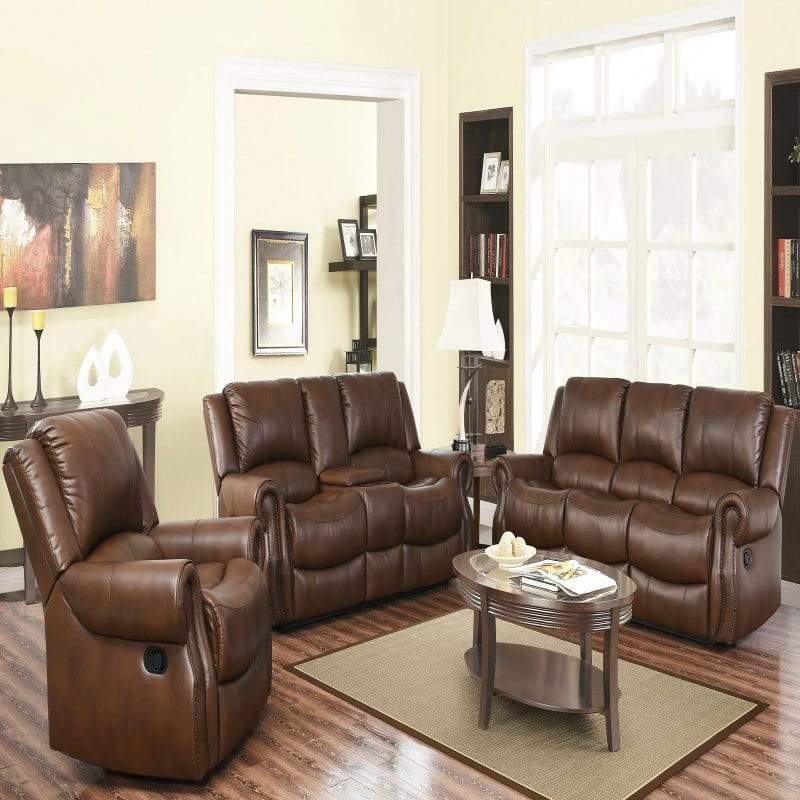 Abbyson Living Ojai 3-piece Mesa Camel Reclining Sofa Set