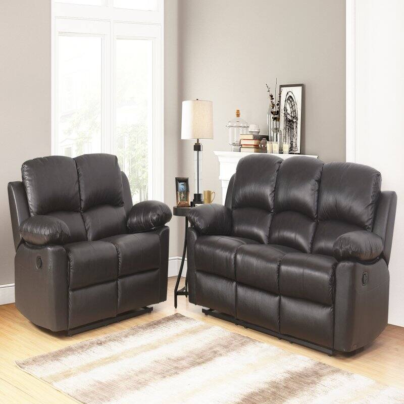 Abbyson Living Western Leather Reclining Loveseat/Sofa