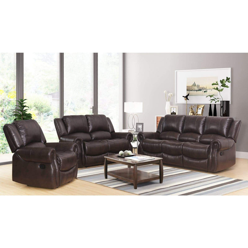 Abbyson Living Toya 3-Piece Faux Leather Reclining Sofa Set