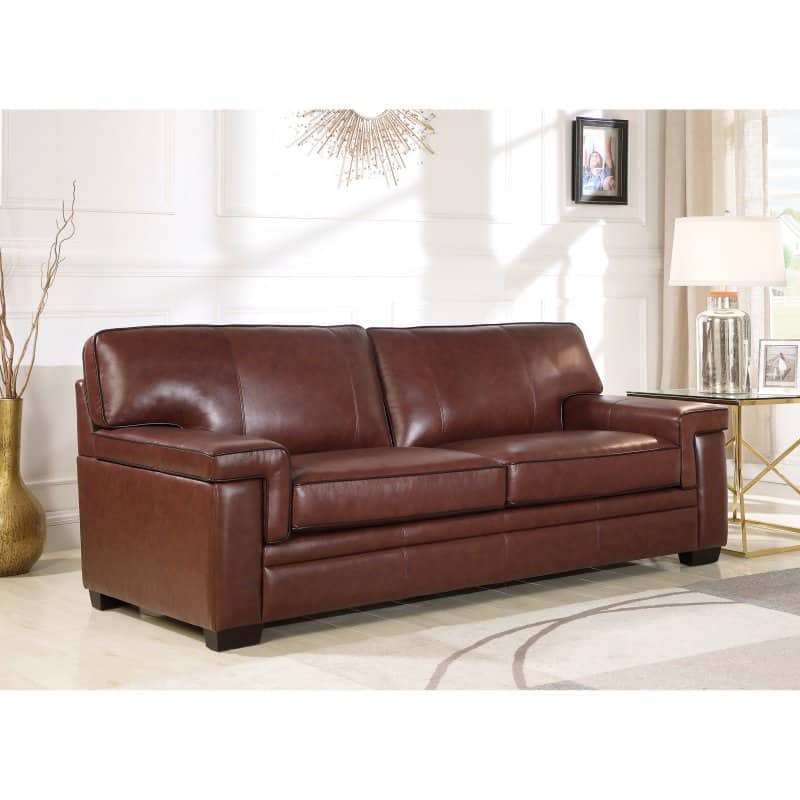 Abbyson Leo Top Grain Leather Sofa