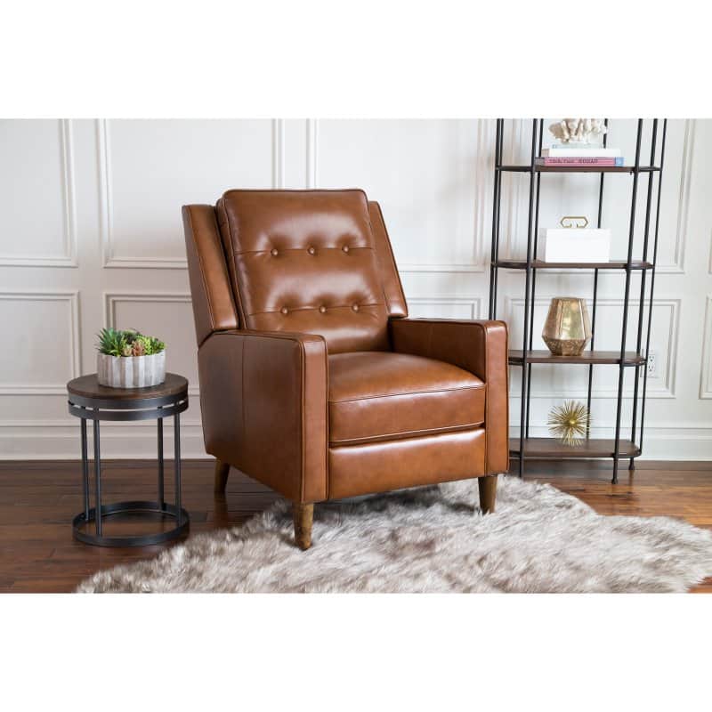 Abbyson Arlo Tufted Leather Pushback Recliner