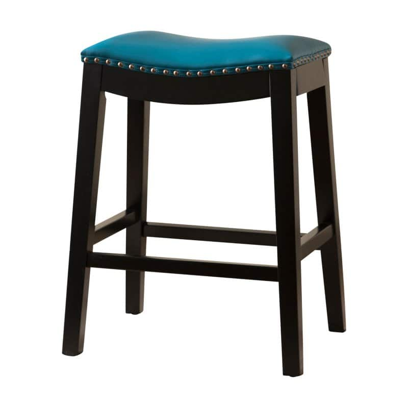 Abbyson Living Mia Bonded Leather Saddle 26 in. Counter Stool