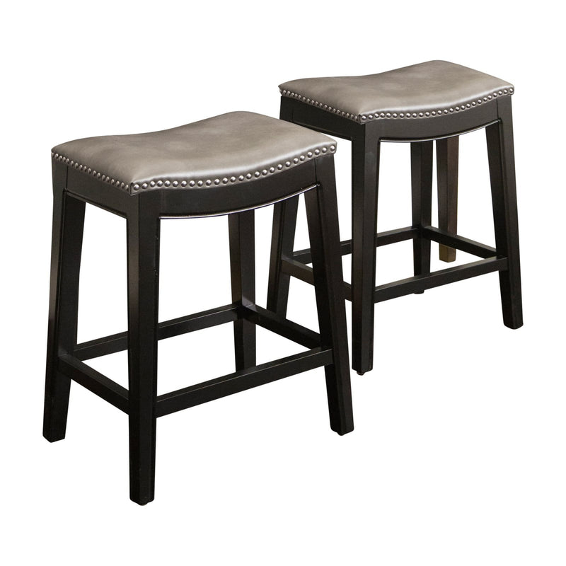 Abbyson Rivoli 25 in. Backless Nailhead Trim Counter Stool