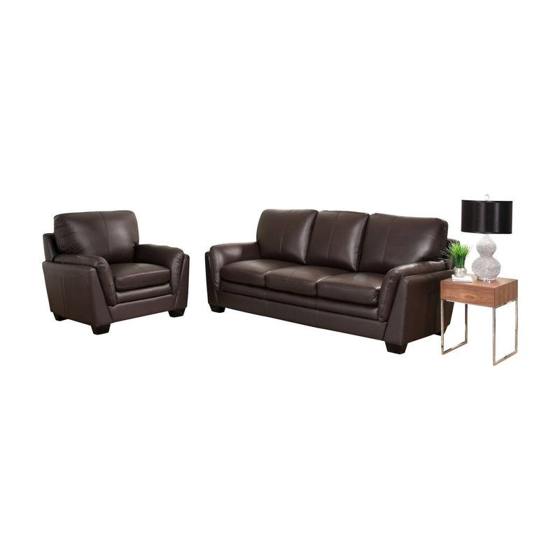 Abbyson Bella 2 Piece Leather Sofa and Arm Chair Set