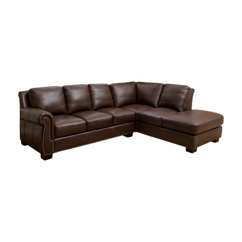 Abbyson Linder Leather Top Grain Leather Sectional