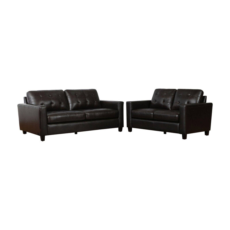 Abbyson Merano Top Grain Leather Sofa and Loveseat Set