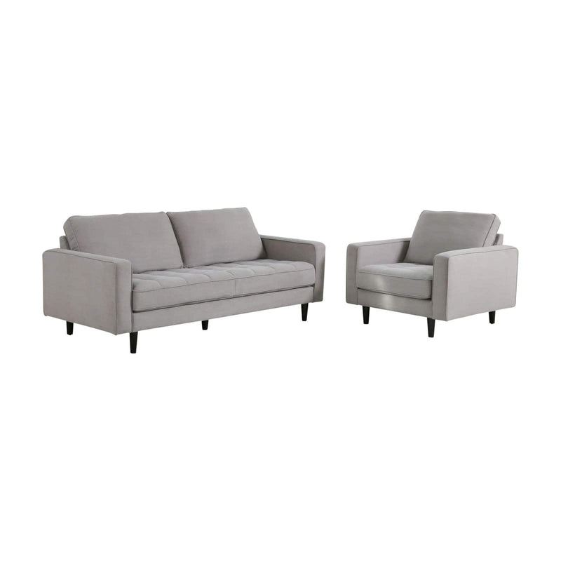 Abbyson Cooper Tufted Fabric Sofa and Armchair Set