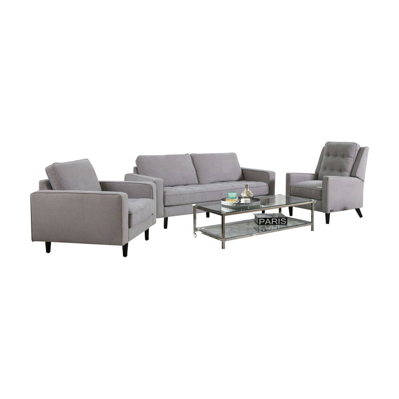 Abbyson Cooper 3 Piece Tufted Fabric Sofa Set