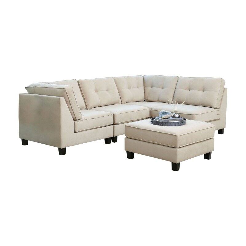 Abbyson Mason 5 Piece Modular Sectional Sofa