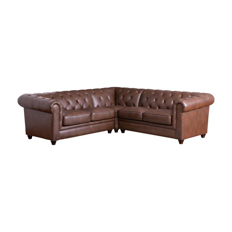 Abbyson Richmond Tufted Chesterfield Sectional Sofa