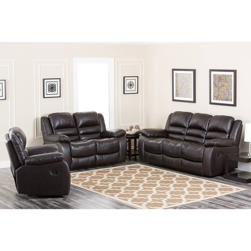 Abbyson Anderson Leather Reclining Sofa Set