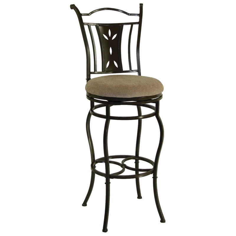 Artesia Adjustable Swivel Bar Stool with Back Gunmetal